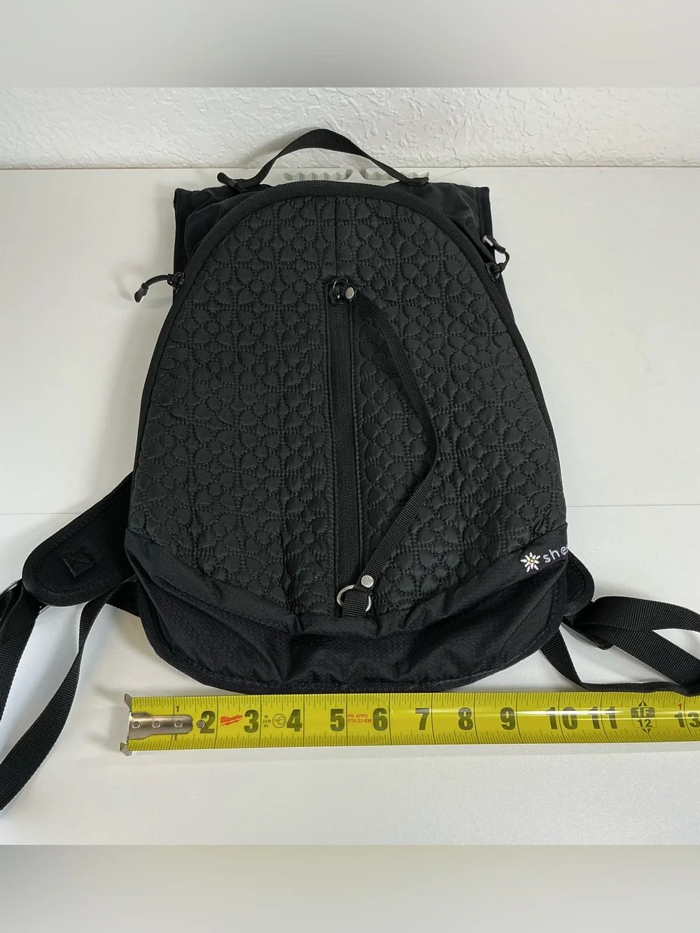 Sherpani Black Quilted Travel Backpack Lightweight Everyday Laptop Bag
